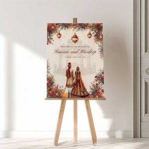 Indian Wedding Welcome Sign Template, Indian Wedding Sign, Indian Wedding Signs, Indian Wedding Decor, Wedding Sign, Wedding Welcome Signs