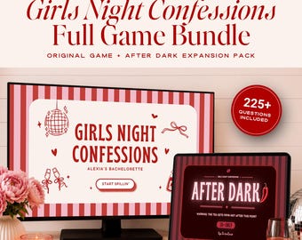 Bachelorette Game Bundle, Girls Night Confessions Game, Editable Canva Drinking Game, Spicy After Dark Expansion Pack