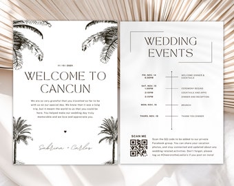 Destination Wedding Welcome Letter & Itinerary Template (Digital Download)