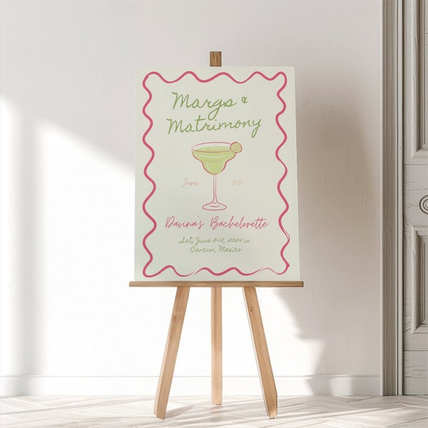 Margs and Matrimony Bachelorette Welcome Sign, Margaritas and Matrimony Bridal Shower, Tequila Hen Party Welcome Board, The Final Fiesta