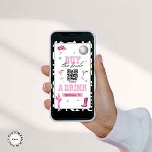 Last Rodeo Kaufen Sie der Braut einen Drink Instagram Story Template, Venmo QR Code, Junggesellinnenabschied, Kaufen Sie der Braut einen Drink Digital, Nashville Bach