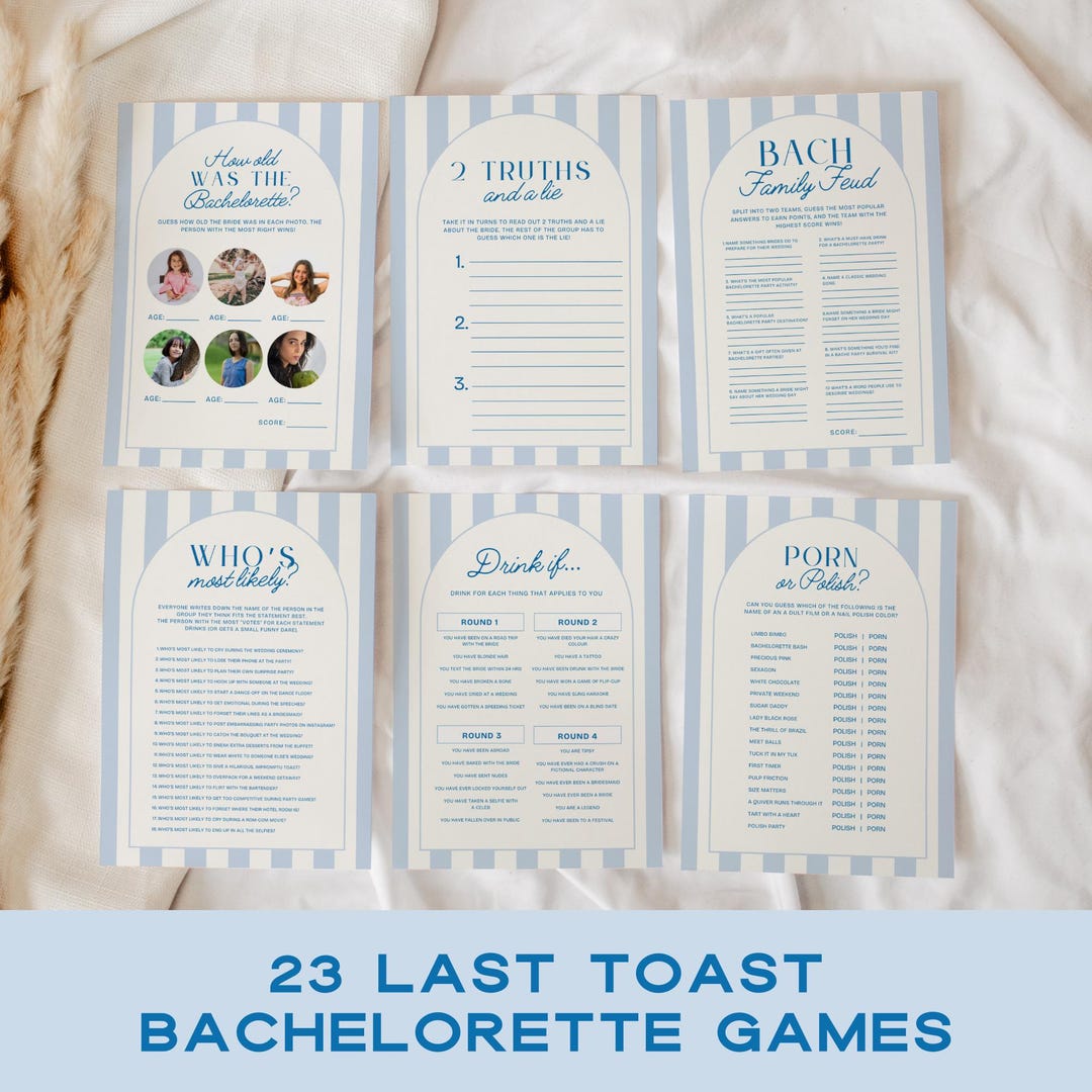 Last Toast on the Coast Bachelorette Games, Editable Ladies Night Games,  Bachelorette Party Girls Night Games, Printable Bridal Shower Games