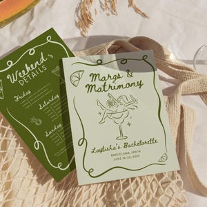 Margs and Matrimony Bachelorette Itinerary Template, Editable Tequila Bachelorette, Final Fiesta Bachelorette, Girls Trip Itinerary Canva