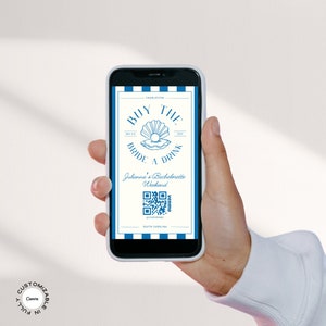 Kaufen Sie der Braut einen Drink Instagram Story Vorlage, Venmo QR-Code, Junggesellinnenabschied, kaufen Sie die Braut einen Drink digital, Bachelorette Geschenke