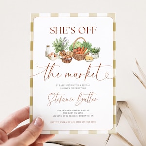 Off The Market Bridal Shower Invitation Template, Farmer&#39;s Market Shower Invite, She&#39;s Off The Market Printable Fresh Off The Market Canva