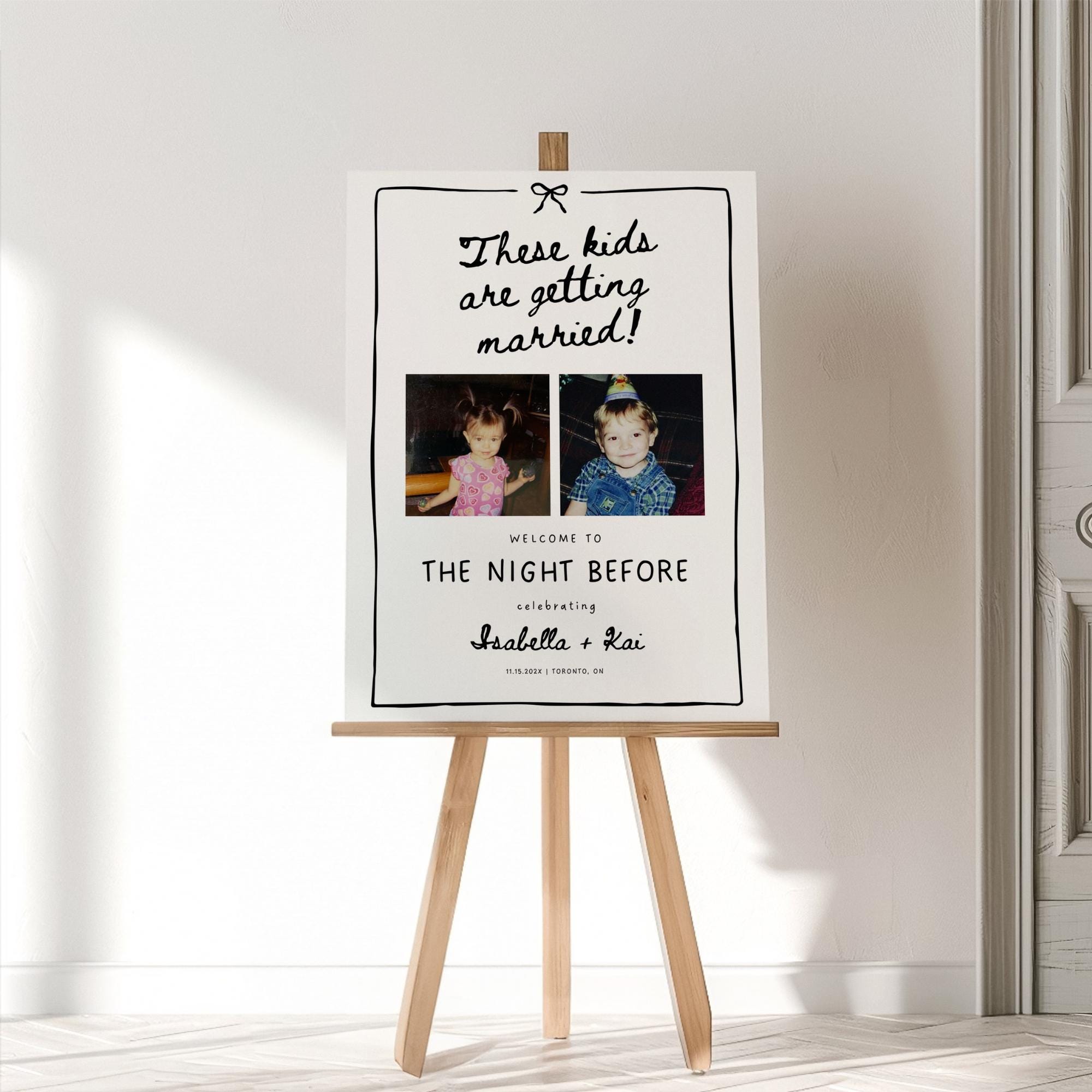 The Night Before Photo Welcome Sign Template, Wedding Rehearsal
