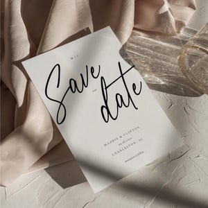 Minimalist Elegant Save The Date Template, Modern Simple Wedding Announcement, Editable Wedding Save The Date Digital, Save Our Date Canva