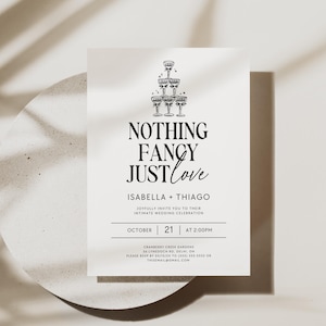 Nothing Fancy Just Love Invitation, Minimalist Elopement Announcement, Editable Elopement Reception Invitation, Modern Digital Invite Canva