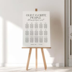 Minimalist Wedding Seating Chart Sign Template, Modern Seating Chart Wedding, Simple Editable Wedding Seating Chart Template, Wedding Sign