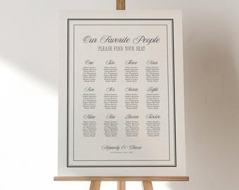 Classic Old Money Wedding Seating Chart Template (Canva Download)