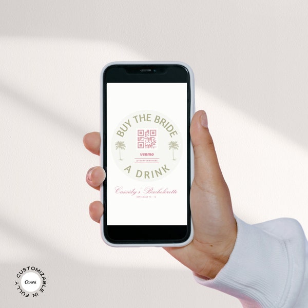 Buy The Bride a Drink Instagram Story Template, Venmo QR Code, Bachelorette Party, Buy The Bride a Drink Digital, Bachelorette Gifts