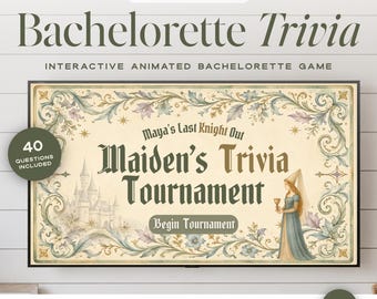 Maiden’s Last Knight Out Bachelorette Party Game, Medieval Bridal Shower Trivia, Bride & Groom Quiz, Interactive Editable Canva Template