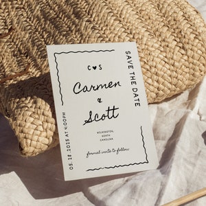 Save The Date Vorlage, Hochzeitseinladung Vorlage, Hochzeitsankündigung, handgezeichnet, Hochzeit, Save the Date Vorlage, DIY