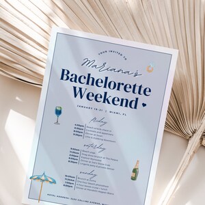 Miami Bachelorette Itinerary, Miami Bachelorette, Travel Itinerary Template, Travel Itinerary, Bachelorette Party Itinerary Template