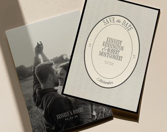 Classic Save the Date Template, Elegant Wedding Announcement, Editable Canva Design, Printable Digital Download