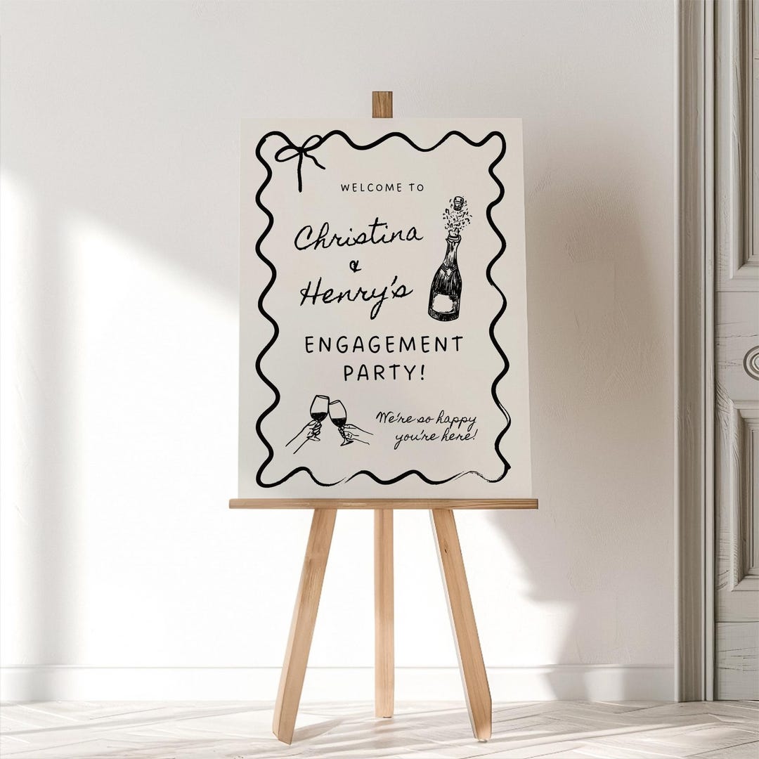Burlap & Lace Effect Wedding Sign – Personalised Welcome Sign, Engagement Party