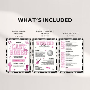 Pink Last Rodeo Bachelorette Party Itinerary Template, Nashville ...