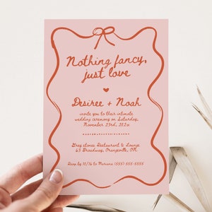 Nothing Fancy Just Love, Elope Invitation, Elopement Announcement, Elopement Reception Invitation, We Eloped, Elopement, Intimate Wedding
