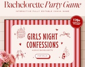 Girls Night Confessions Bachelorette Game, Editable Canva Party Game Template, Girls Night Drinking Game, Listen Don’t Judge Game