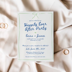 Happily Ever After Invitations, You Are My Happily Ever After, Happily Ever After Party Invitation, Elopement Reception Invitation, Eloped