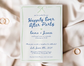 Happily Ever After Invitations, You Are My Happily Ever After, Happily Ever After Party Invitation, Elopement Reception Invitation, Eloped