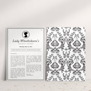 Lady Whistledown Society Papers Canva, Dearest Gentle Reader, Bridgerton Party, Bridal Shower Invites, Bridgerton Bridal Shower Invitation