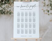 Elegant Wedding Seating Chart Sign Template, Minimalist Table Numbers (Digital Download)