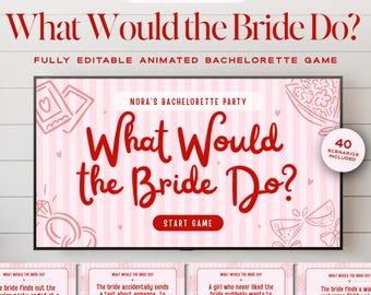 What Would the Bride Do Game, Bachelorette Party Game, Bridal Shower Game, Interactive Canva Game, Girls Night Party Activity