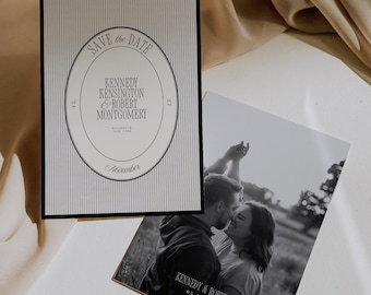 Classic Save the Date Template, Elegant Wedding Announcement, Editable Canva Design, Printable Digital Download