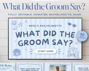 What Did The Groom Say Game, Beach Bachelorette Game, Last Toast on the Coast, Groom Trivia, Bridal Shower Game, Bach Party Drinking Game