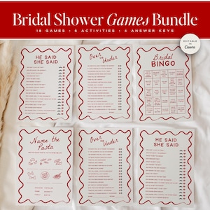 Bridal Shower Games Template, Italian Theme Wedding Shower Games, Party Games, Wedding Games DIY, Editable Bridal Shower Game