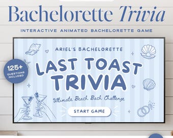 Last Toast on the Coast Trivia Game, Bachelorette Party Game, Interactive Bridal Trivia, Bride Groom Couple Game, Editable Canva Template