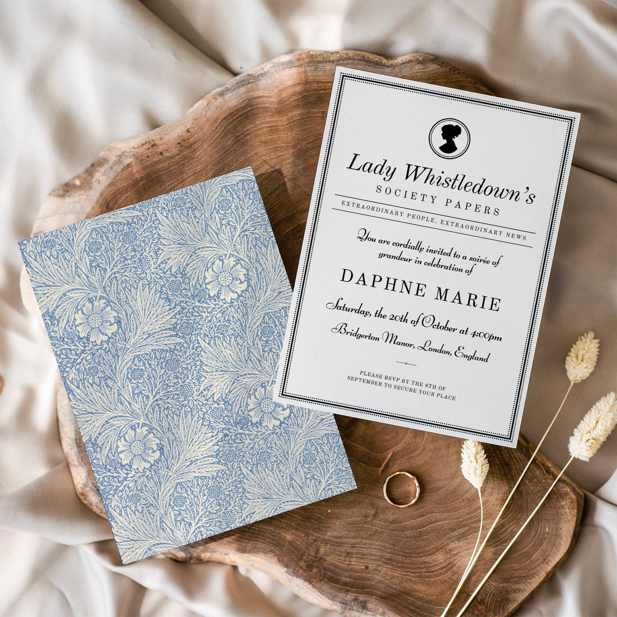 Bridgerton Themed Bridal Shower Invitation, Lady Whistledown