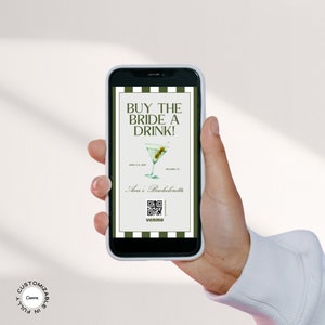 Buy The Bride a Drink Instagram Story Template, Venmo QR Code, Bachelorette Party, Buy The Bride a Drink Digital, Bachelorette Gifts