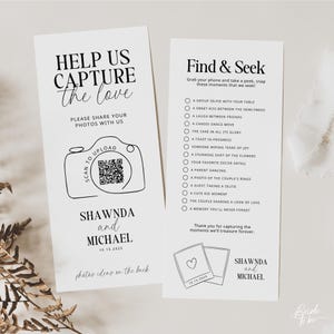 Find and Seek Wedding Game Template, Wedding Photo Hunt Game, QR Code Photo Share, Capture the Love, Canva Editable Template