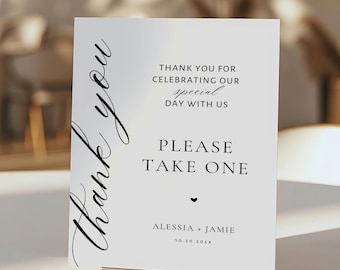 Wedding Favor Sign Template, Minimalist Canva DIY (Digital Download)