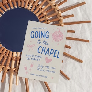 Plantilla divertida para guardar la fecha, plantilla de invitación de boda, anuncio de boda, dibujo a mano caprichoso, invitaciones de boda, futura esposa, bricolaje Canva
