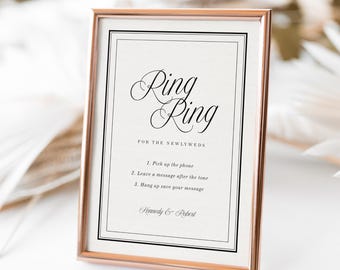 Old Money Audio Guestbook Sign Template, Black & Ivory Wedding Guestbook Sign, Editable Canva Template, Audio Guestbook Template