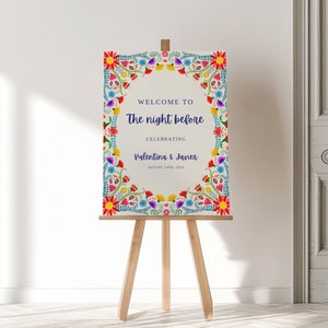 Fiesta Wedding Rehearsal Dinner Sign, The Night Before Sign, Wedding Template, Engagement Party Welcome Sign, Fiesta Mexicana Party Decor