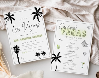 Vegas Bachelorette Itinerary Template, Travel Invitation (Digital Download)