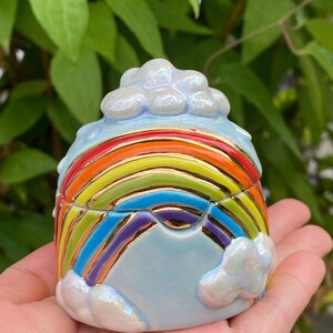 Handmade ceramic porcelain jewelry box, trinket box, Gold lustre, Mother of Pearl