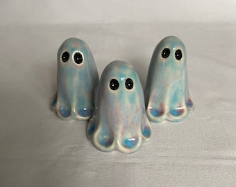 Handmade ceramic porcelain miniature ghost figurine.