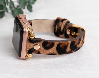 Women Furry Leather Apple Watch Band 38mm 40mm 41mm 42mm 44mm 45mm,Apple Watch Strap,iWatch Band,Apple Watch Bracelet,Women Slim Watch Band