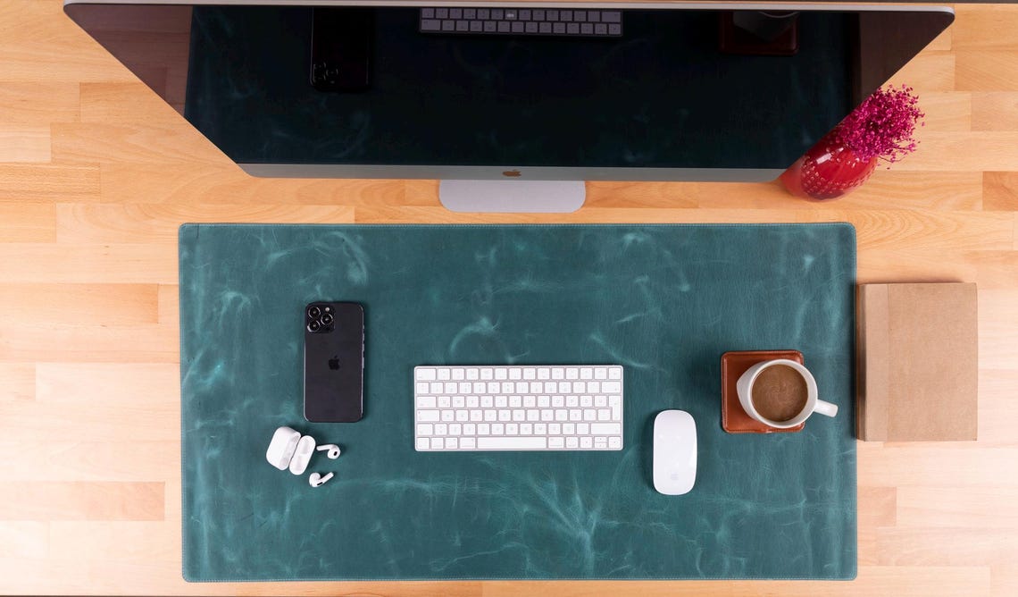 Personalizable Genuine Leather Desk Mat,custom Computer Pad,office ...