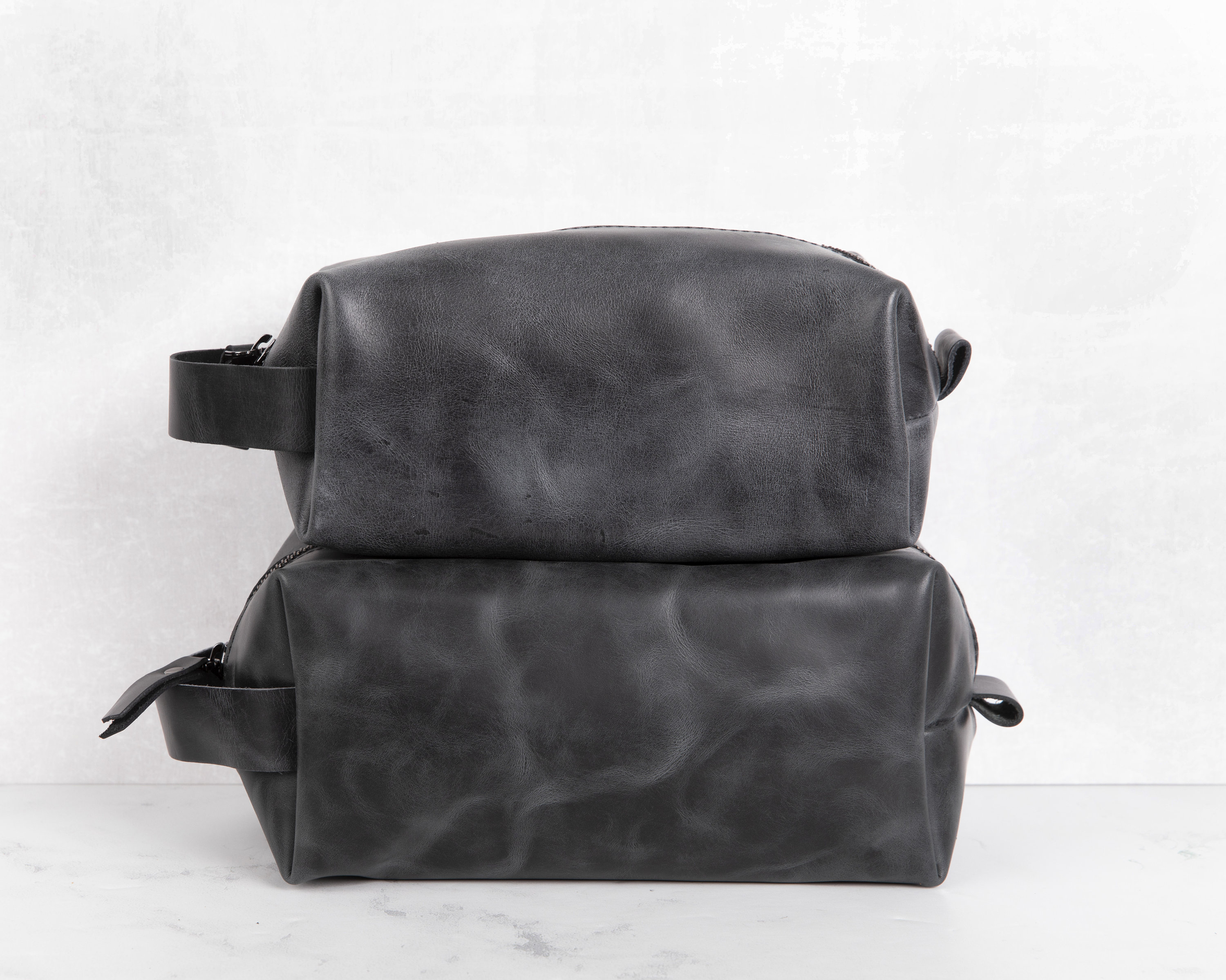 Kit Dopp In Pelle PU Personalizzato - Borsa Toilette Uomo Con Incisione Nome, Regalo Per Marito/Papà