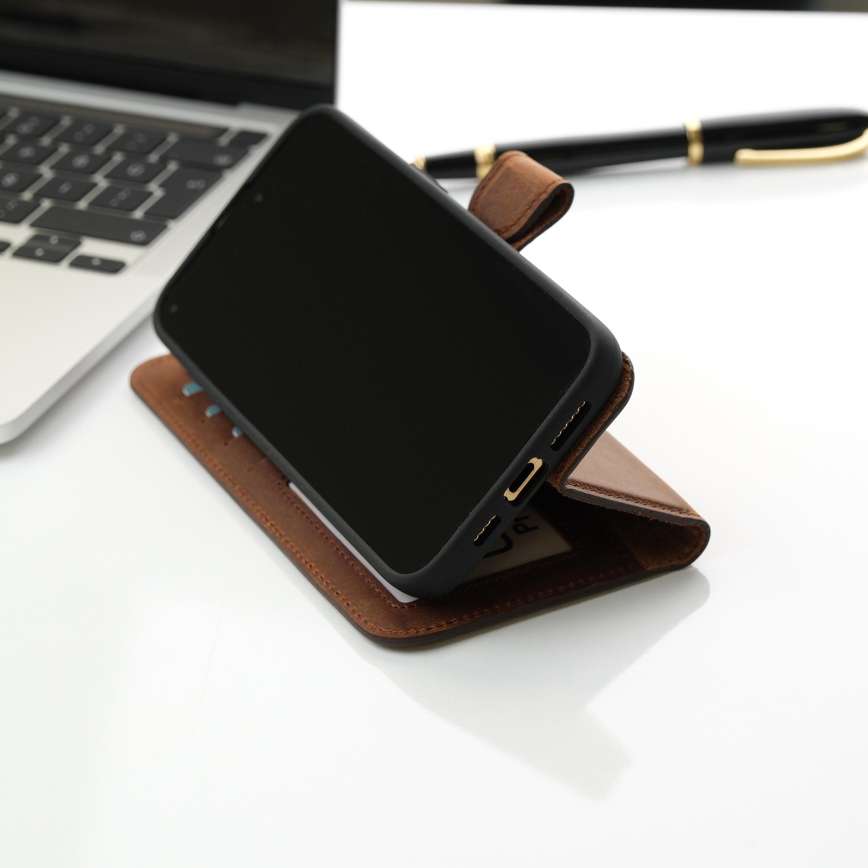 Custodia Portafoglio In Pelle Rswsp Con Chiusura Magnetica E Cavalletto Per IPhone 13/Pro/Pro Max