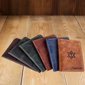 Cartera de cuero para pasaporte, funda de pasaporte personalizada, porta pasaporte personalizado, billetera de viaje, funda de pasaporte personalizada de cuero de grano superior