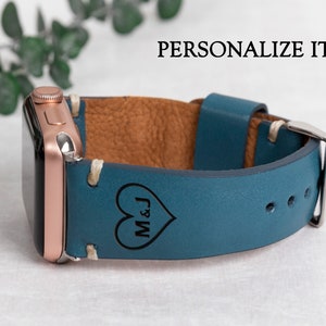 Top Grain Leather Apple Watch Bands Women Men Unisex iWatch Bands 38 40 41 42 44 45mm Series 1-2-3-4-5-6-7-8 & SE Personalized Gifts for Her
