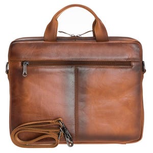 Bolso de viaje personalizado de cuero de grano superior para portátil de 16" y 13", maletín, cartera, portátil, tableta, bandolera para hombre y mujer
