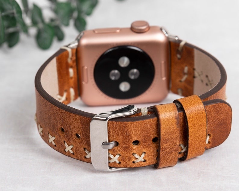 Top Grain Leather Apple Watch Bands Women Men Unisex Iwatch Etsy
